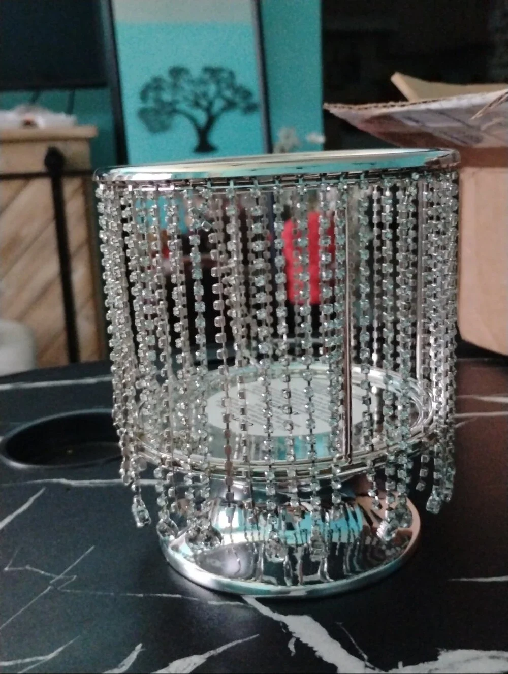 Bath & Body Works 3 Wick Rhinestone Dangling Candle Holder